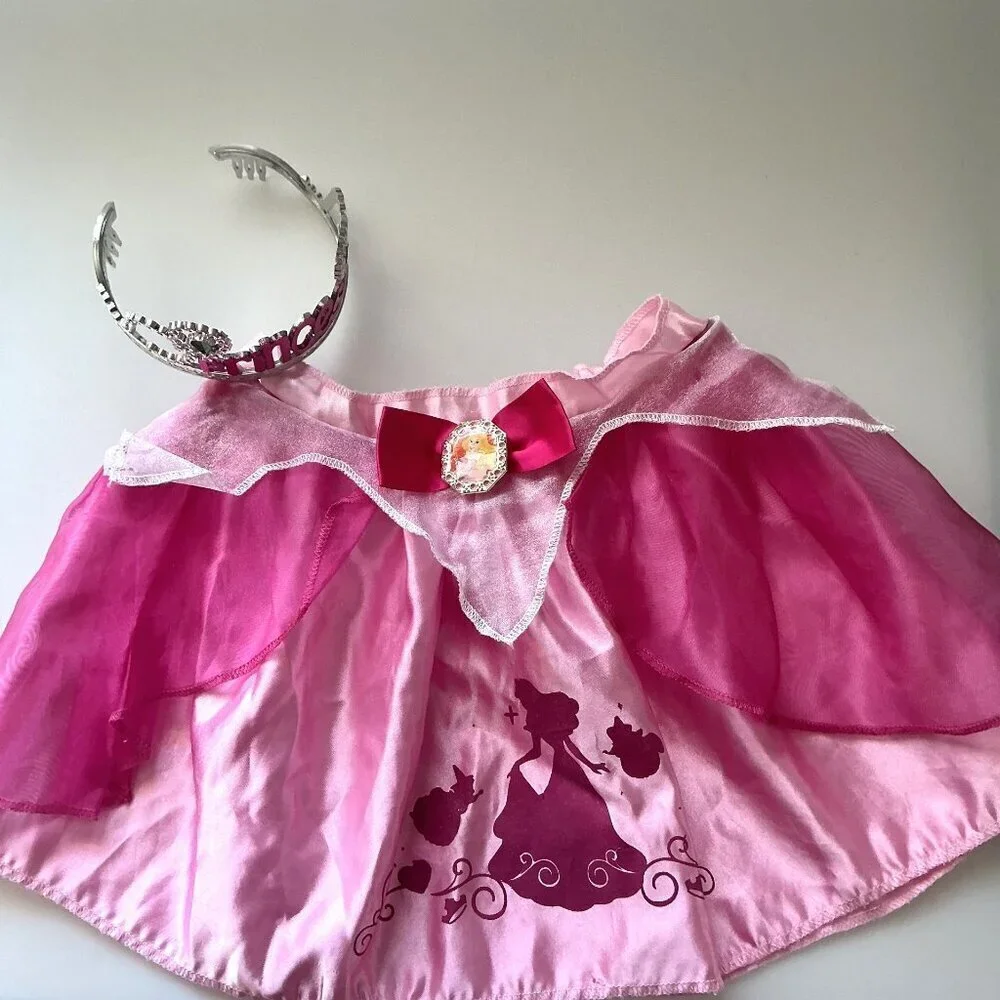 DISNEY SLEEPING BEAUTY AURORA COSTUME PRINCESS TIARA COSLAY EUC - Picture 2 of 14